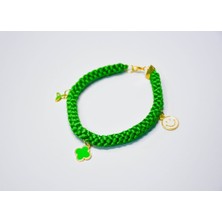 Feyza Design Yeşil Örgü Charm Uçlu Köpek ve Kedi Kolyesi, Şık ve Rahat Tasarım