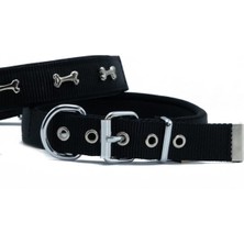 Feyza Design Konfor Dokuma Kemikli Boyun Tasması, Siyah, 2.5*42-50 cm