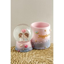 PremiumPort Renkli Işıklı Kar Küresi, Kız Çocuklar Için Eğlenceli Dekorasyon