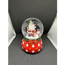 PremiumPort Renkli Işıklı Yılbaşı Kar Küresi, Müzikli, Kırmızı, Orta Boy, 12X8