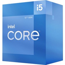 Pazarcan Intel I5-12400 6 Core, 2.5ghz, 18MB, 65W, LGA1700, 12.nesil, Box, (Dahili Grafik Var, Fan Var)