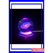 PremiumPort Dönen Işıklı Cam Küre, USB Bağlantılı, 8cm Çap, Dekoratif ve Şık Tasarım