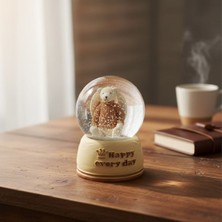 PremiumPort Renkli Işıklı Müzikli Ayıcık Kar Küresi, Eğlenceli Masaüstü Biblo