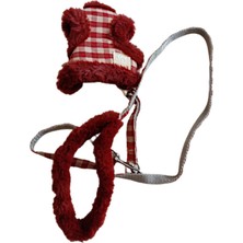 Feyza Design Renkli Ekoseli Köpek Göğüs ve Gezdirme Seti, Konforlu ve Şık Tasarım