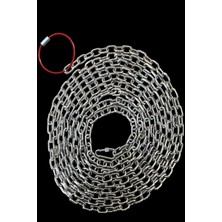 Feyza Design Çelik Köpek Bağlama Zinciri 3 Metre Vidalı Karabina 75 kg Dayanıklı