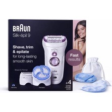 Braun Silk-Épil 9 Geniş Başlıklı Islak & Kuru Epilatör – Hızlı Epilasyon, Pürüzsüz Cilt