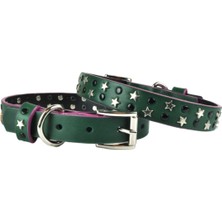 Feyza Design Şık ve Dayanıklı Orta Boy Deri Köpek Tasması 45 cm