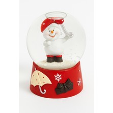 PremiumPort Kardan Adam Kar Küresi Biblo 9cm, Noel ve Yılbaşı Dekorasyonu
