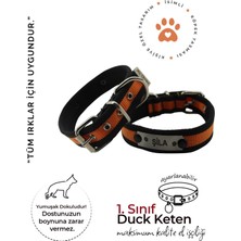 Feyza Design Yumuşak Dokulu Kişiye Özel Turuncu Siyah Köpek Boyun Tasması