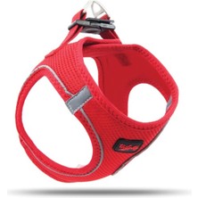 Feyza Design Yumuşak ve Hafif Hava Nefes Alan Köpek Göğüs Tasması Kırmızı