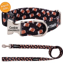 Feyza Design Renkli Köpek Tasması ve Gezdirme Seti, Kişiye Özel Köpek Isimliği