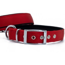 Feyza Design Kırmızı Elit Dokuma Köpek Boyun Tasması, Orta Boy 3X42-50 cm