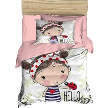 Mira Home Dijital Baskılı 3D Pamuklu Yenidoğan Bebek Nevresim Takımı Hello Girl