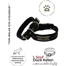 Feyza Design Yumuşak Dokulu Haki-Siyah Kişiye Özel Köpek Boyun Tasması