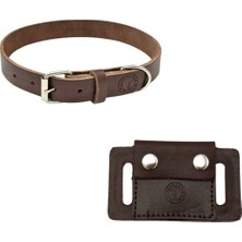 Feyza Design Şık Gerçek Deri Boyun Tasması ve Airtag Kılıflı Güvenli Takip Seti