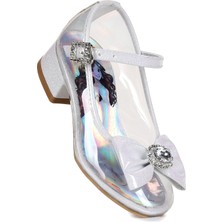 Kiko Kids  Asel Kız Çocuk Simli Topuklu Abiye Şeffaf Ayakkabı