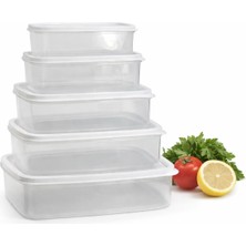 Emhouse 5’li Kapaklı Şeffaf Saklama Kabı