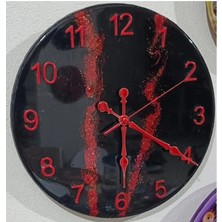 VeraGlobe Epoksi Duvar Saati 33 cm - Studiolevib Daire Şekil Handmade Sessiz Pilli Özel Dizayn