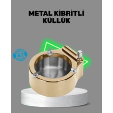 VeraGlobe Buğz Çakmaklı Küllük Paslanmaz Metal Dayanıklı Tasarım