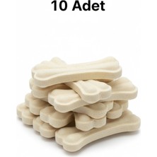 Feyza Design 10 Adet 7.5 cm Doğal Pres Sığır Derisi Köpek Kemiği, Küçük ve Yavru Irk