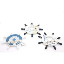 PremiumPort Ahşap Marin Duvara Asmalı Dekoratif Dümen, Şık Ev ve Ofis Süsü