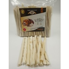 Feyza Design Sütlü Beyaz Çubuk Kemik, Büyük Irklar Için, 100 Lü Paket, Çiğneme Kemiği