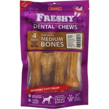 Feyza Design Orta Boy Natürel Dental Pres Kemik 4'lü Paket, 10 Cm, 145 G