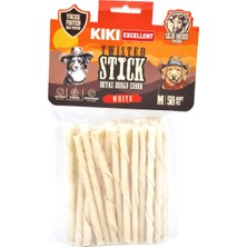 Feyza Design Sağlıklı Köpek Kemiği Beyaz Burgu Çubuk M - 50 Adet