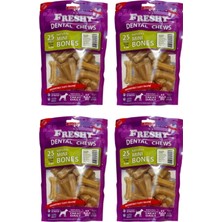 Feyza Design Doğal Köpek Kemirme Kemiği 4'lü Set, 5 Cm, 100'LÜ Paket, 1 kg