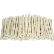 Feyza Design Sağlıklı ve Lezzetli Sütlü Burgu Köpek Ödülü ve Çiğneme Kemiği 100G