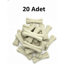 Feyza Design 20 Adet 5 cm Doğal Pres Sığır Derisi Köpek Ödül Kemiği Küçük Irk