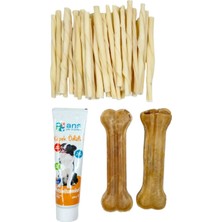 Feyza Design Köpek Ödül Seti 3'lü, Sütlü Burgu ve Doğal Kemiklerle Dolu