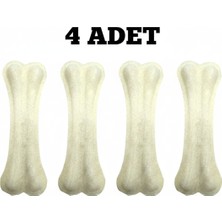 Feyza Design 4 Adet 12.5 cm Doğal Pres Sığır Derisi Köpek Kemiği, Diş Temizliği