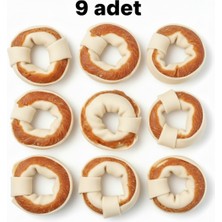 Feyza Design 9 Adet 8 cm Tavuk Etli Donut Köpek Kemiği, Doğal Çiğneme ve Diş Ödülü
