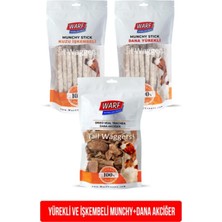 Feyza Design Doğal Kuzu Işkembeli ve Yürekli Munchy Çubuk ile Kurutulmuş Dana Akciğer