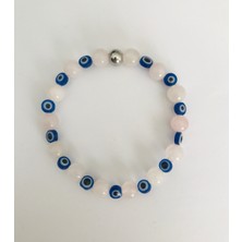 MK Tasarım Gerçek Pembe Kuvars Taşı BİLEKLİK-MKT.1.101.61 Rahatlatıcı, Dinginlik, Enerji Bilekliği