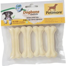 Feyza Design 7 cm Beyaz Pres Kemik Eco Çiğneme Kemiği, 4'lü Paket