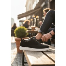 Enoch Hakaiki Deri Örme Dokulu Beyaz Tabanlı Sportif Erkek Günlük Ayakkabı