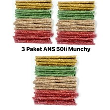 Feyza Design 3 Paket Renkli Munchy Çubuk Köpek Ödül Mamaları, 150 Adet