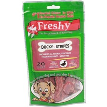 Feyza Design Freshy Stripes Ördek Etli Köpek Ödülü 3'lü, Sağlıklı ve Lezzetli Atıştırmalık
