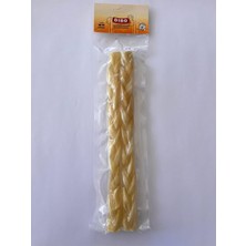 Feyza Design 2'li Kolejen Beyaz Örgü Çubuklar, 30 Cm, Köpek Ödülü ve Kemiği Seti