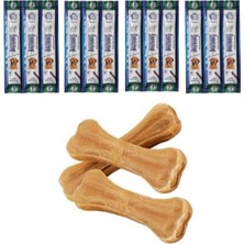 Feyza Design 3'lü Naturel Pres Kemik ve Kuzulu Stick Köpek Ödülü Seti