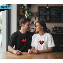 Hena Cyberheart – Dijital Aşkın Ritmi Oversize T-Shirt Siyah