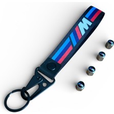 Bmw Mmm Logo Bez Anahtarlık ve 4 Adet Metal M Logo Sibop Kapak Takım