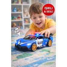 Toyfest Işıklı Sesli Polis Arabası Oyuncak 17 cm – Sürtmeli Hareketli Çocuk Arabası