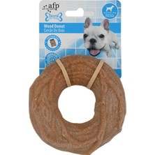 Feyza Design Doğal Ahşap Donut Köpek Çiğneme Oyuncağı, Yer Fıstığı Aromalı