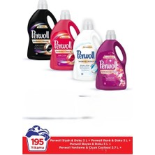 Arell Teknoloji Perwoll Hassas Bakım Sıvı Çamaşır Deterjanı 4X3L(195 Yıkama) Siyah+Renk+Beyaz+Çiçek Cazibesi