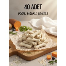 Feyza Design 40 Adet 10 cm Doğal Pres Sığır Derisi Köpek Kemiği, Diş Temizliği