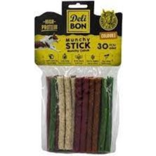 Feyza Design Renkli Deri Munchy Çubuklar, Orta Boy, 30'lu Paket, KALINX30AD