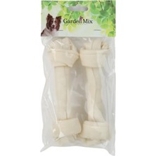Feyza Design Garden Mix Sütlü Düğümlü Kemik 18 Cm, 2'li, Dayanıklı ve Eğlenceli Köpek Oyunu